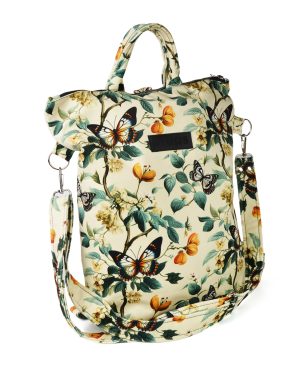 PROPS Torboplecak damski motyle kwiaty welurowy